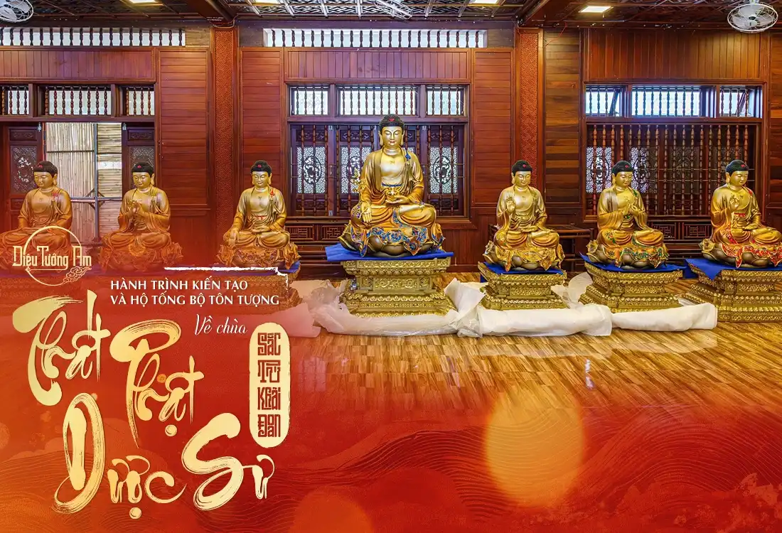 Không gian tôn tượng Thất Phật Dược Sư trang nghiêm